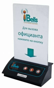 Кнопка вызова с тейбл-тентом iBells-306 черная 